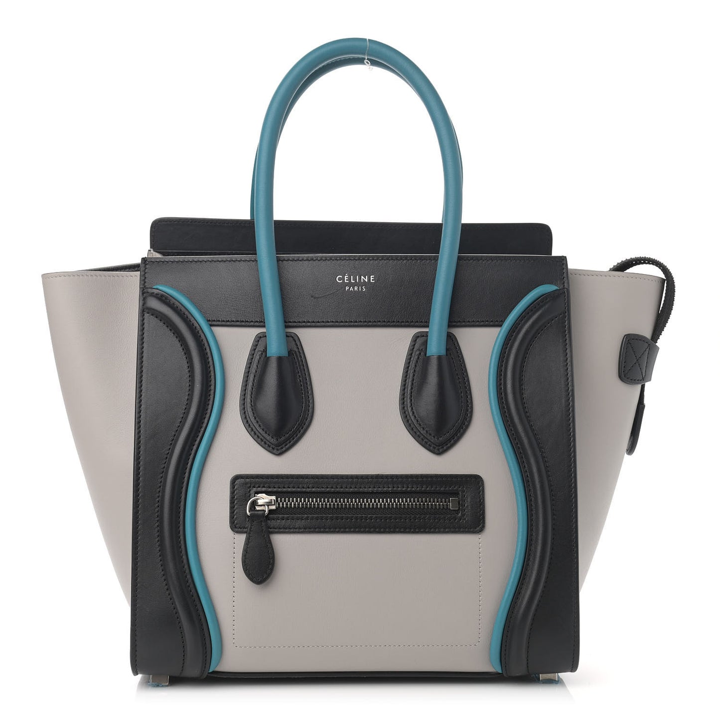 Smooth Calfskin Micro Tri-Color Luggage Turquoise