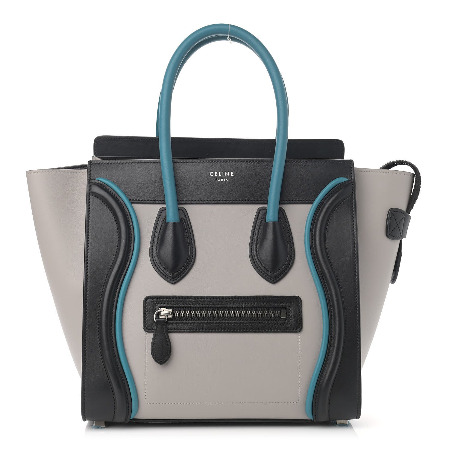 Celine Smooth Calfskin Micro Tri-Color Luggage Turquoise 1 of 12