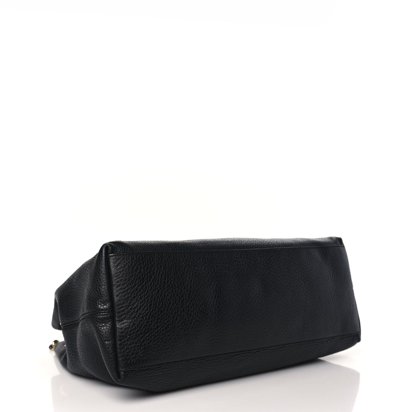 Pebbled Calfskin Medium Soho Chain Shoulder Bag Black