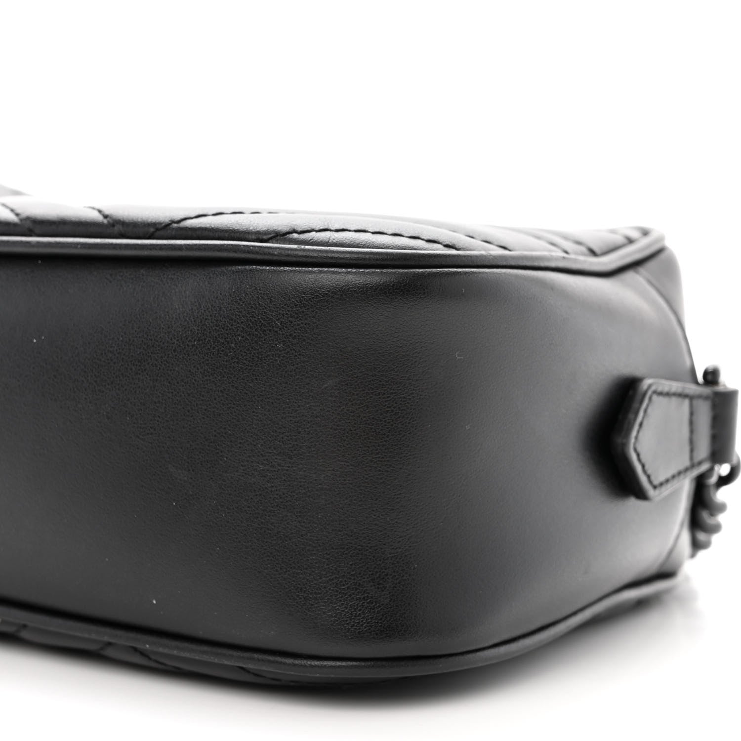 Gucci Calfskin Matelasse Monochrome Small GG Marmont Chain Shoulder Bag Black 11 of 17