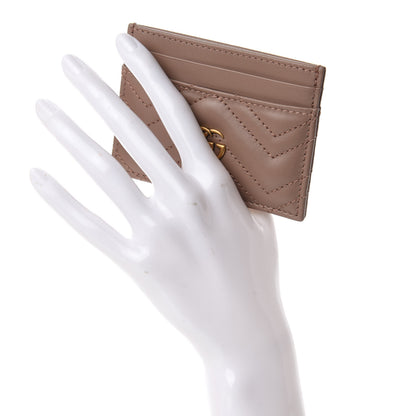 Gucci Calfskin Matelasse GG Marmont Card Holder Porcelain Rose 2 of 7