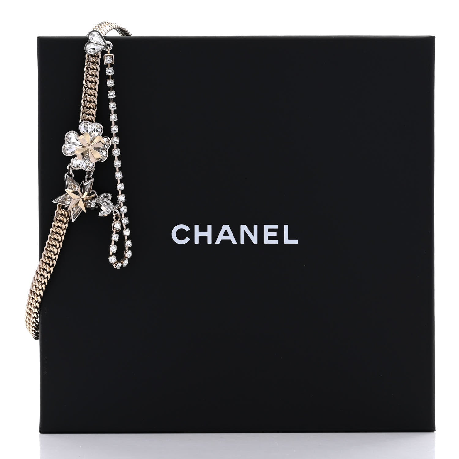 Chanel Crystal Chain CC Lucky Charms Choker Gold 6 of 6