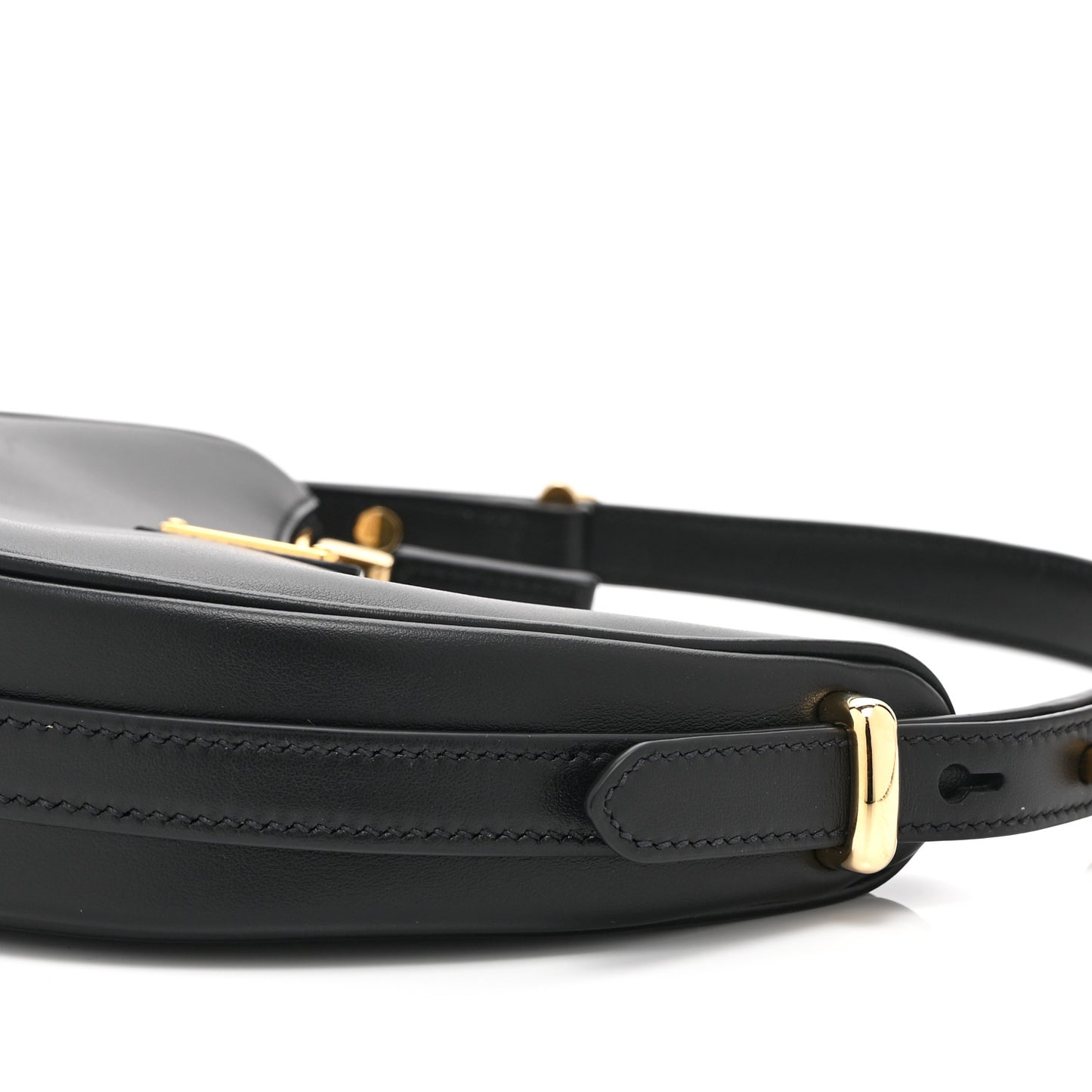 Soft Calfskin Mini Arque Shoulder Bag Black