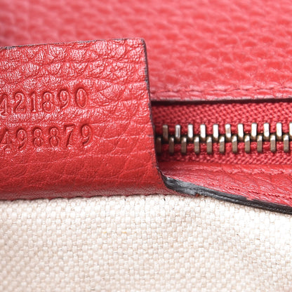 Gucci Calfskin Small GG Marmont Top Handle Bag Vulcanic Red 9 of 9