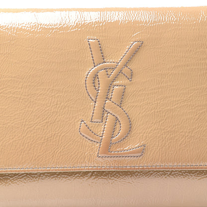 Saint Laurent Textured Patent Calfskin Monogram Large Belle De Jour Clutch Nude 8 of 8