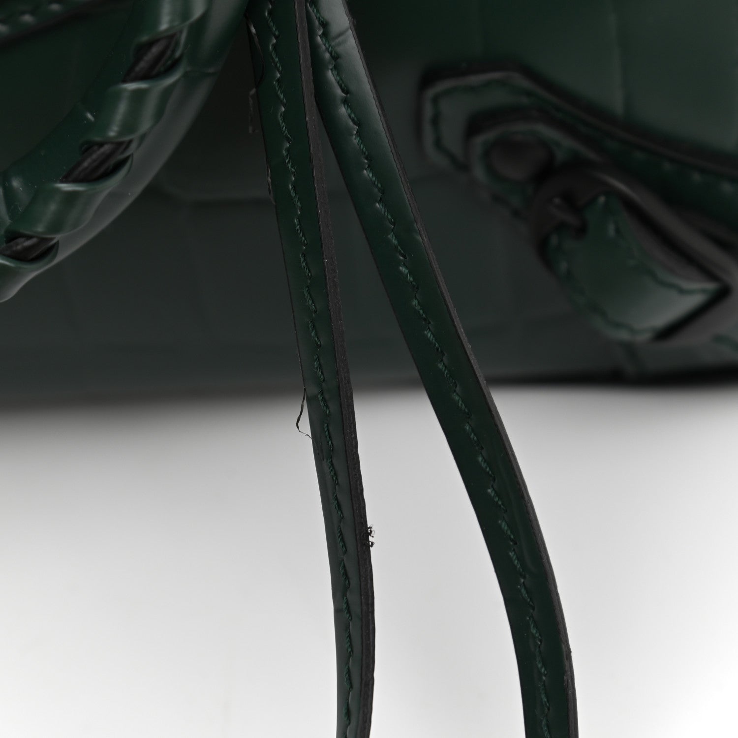 Balenciaga Semi Shiny Calfskin Crocodile Embossed Neo Classic Black Hardware Mini City Forest Green 10 of 11
