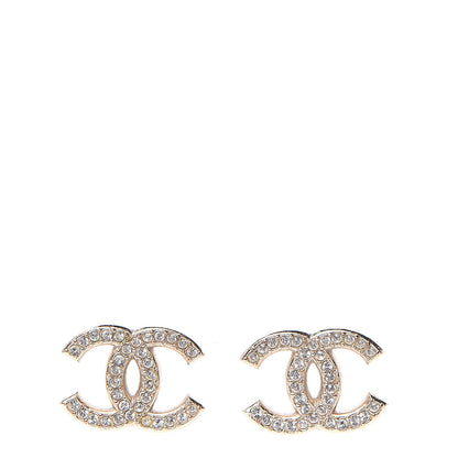 Chanel Crystal CC Earrings Gold 1 of 5
