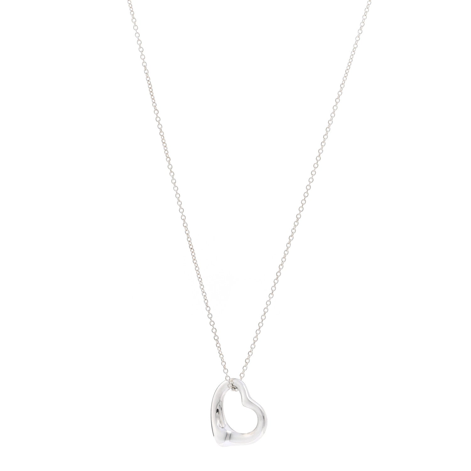 Tiffany Sterling Silver 16mm Elsa Peretti Open Heart Pendant