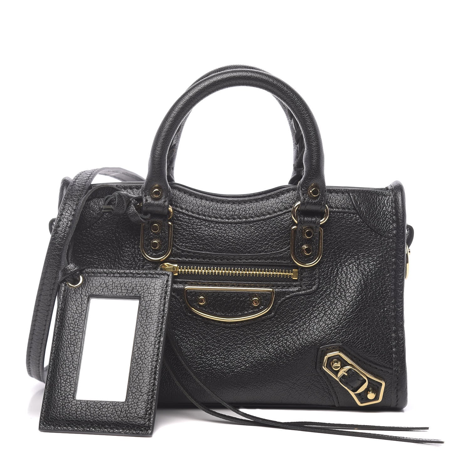 Balenciaga Chevre Gold Metallic Edge Hardware Nano City Black 1 of 10