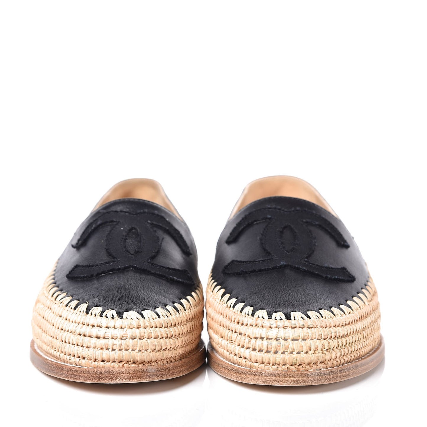 Lambskin Grosgrain CC Espadrilles 36 Black