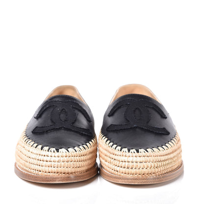 Chanel Lambskin Grosgrain CC Espadrilles 36 Black 2 of 9