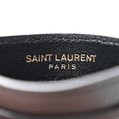 Saint Laurent Grain De Poudre Matelasse Chevron Monogram Credit Card Case Black 6 of 9