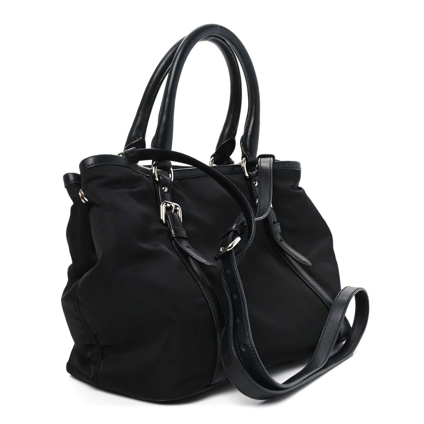 Tessuto Nylon Soft Calf Tote Black