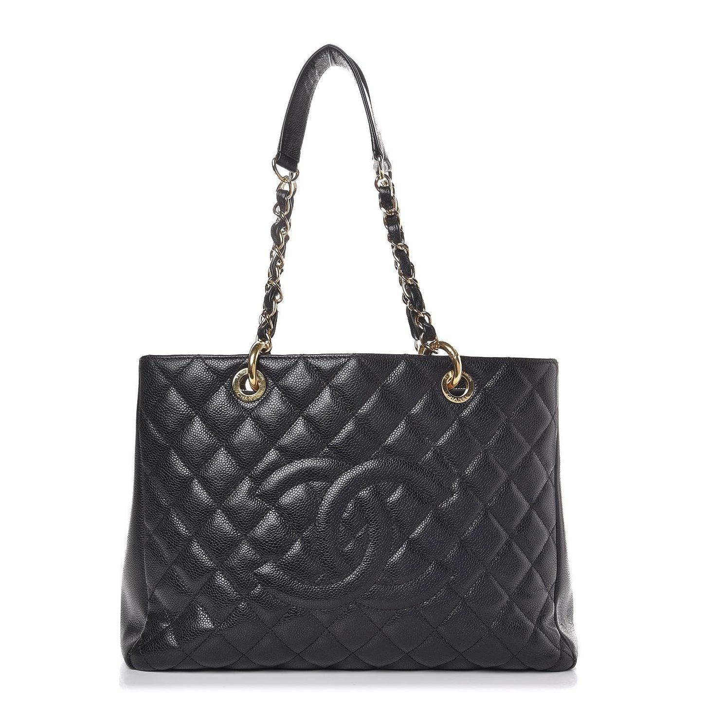 Caviar Quilted Grand Shopping Tote GST Black