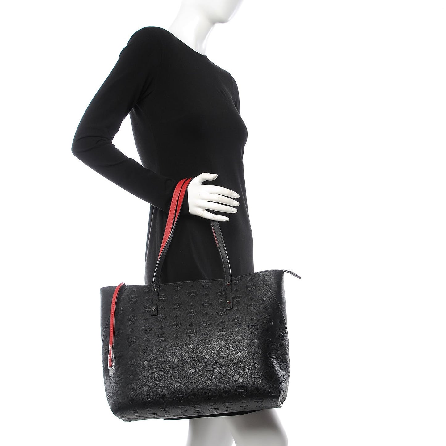 Calfskin Ottomar Monogram Medium Klara Shopper Tote Black