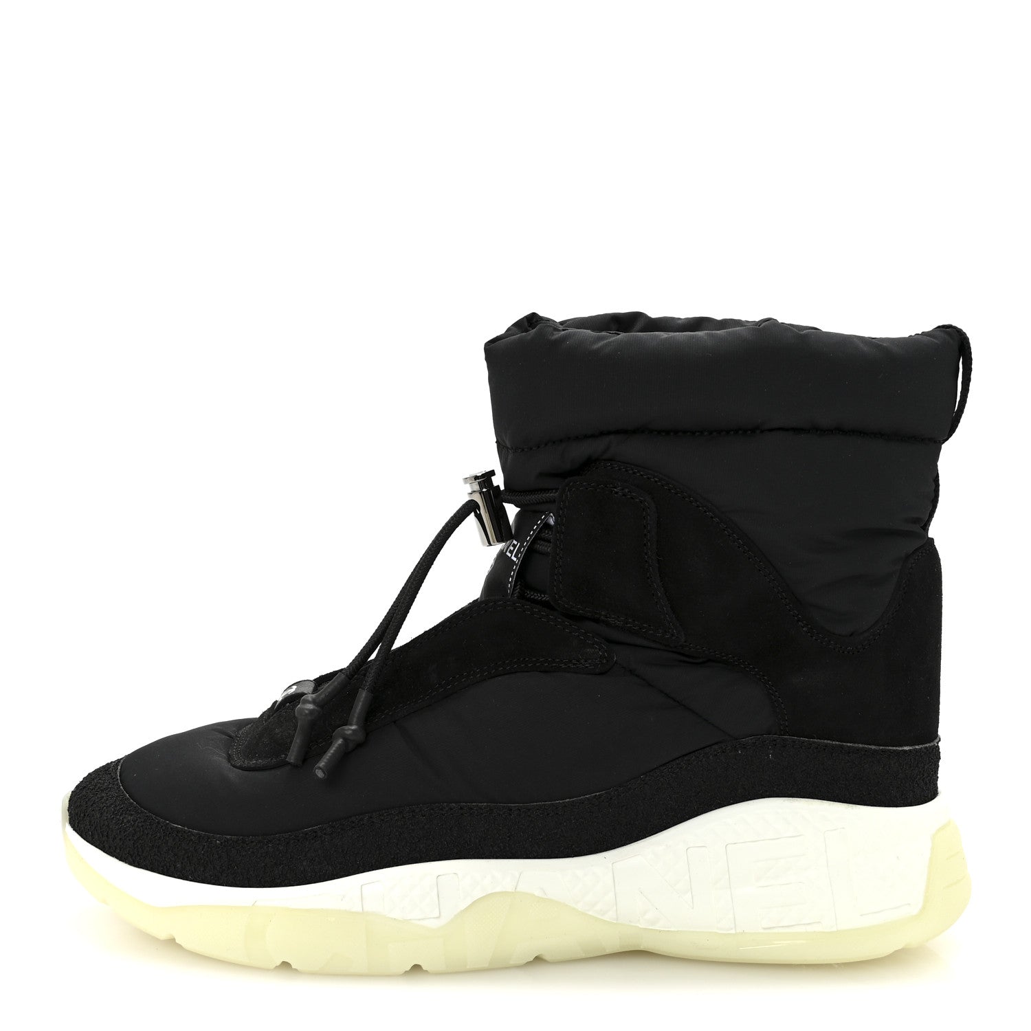 Chanel Nylon Suede Womens Short Boots 39.5 Black 1 of 10