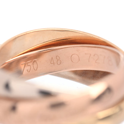Cartier 18K Pink Yellow White Gold Classic Les Must De Cartier Trinity Ring 48 4.5 4 of 4