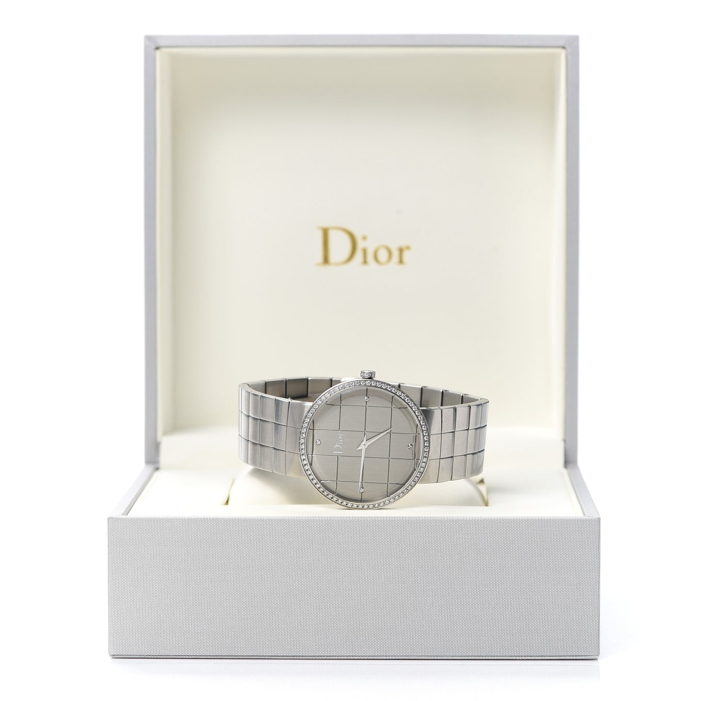 Stainless Steel Diamond Bezel 38mm La D De Dior Quartz Watch