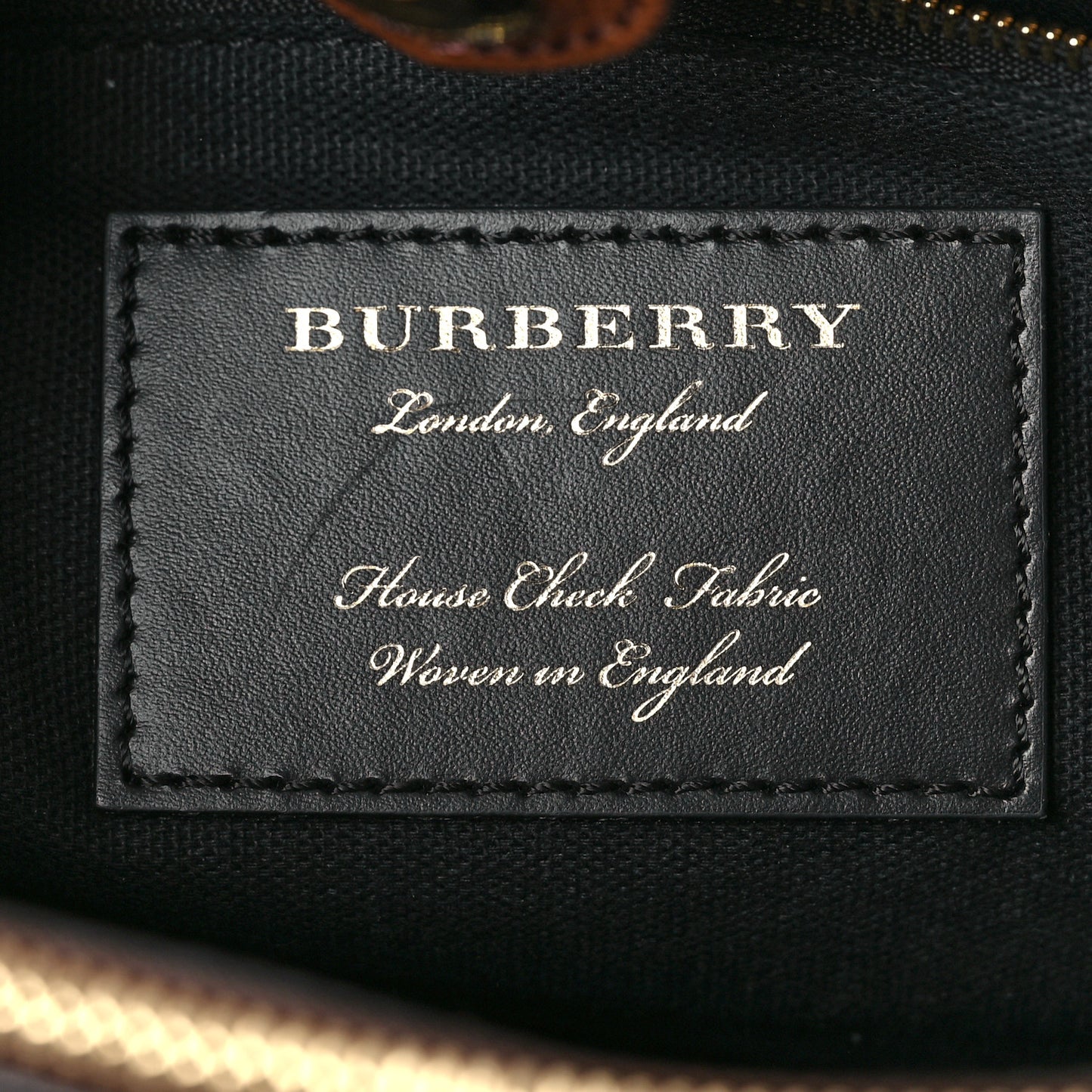 House Check Grainy Calfskin Medium Banner Tote Brown