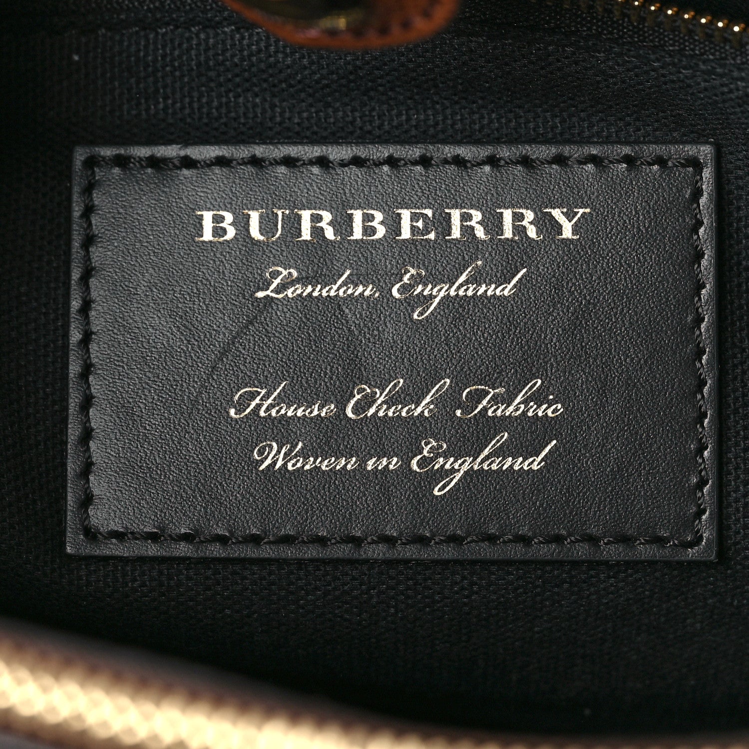 Burberry House Check Grainy Calfskin Medium Banner Tote Brown 4 of 7