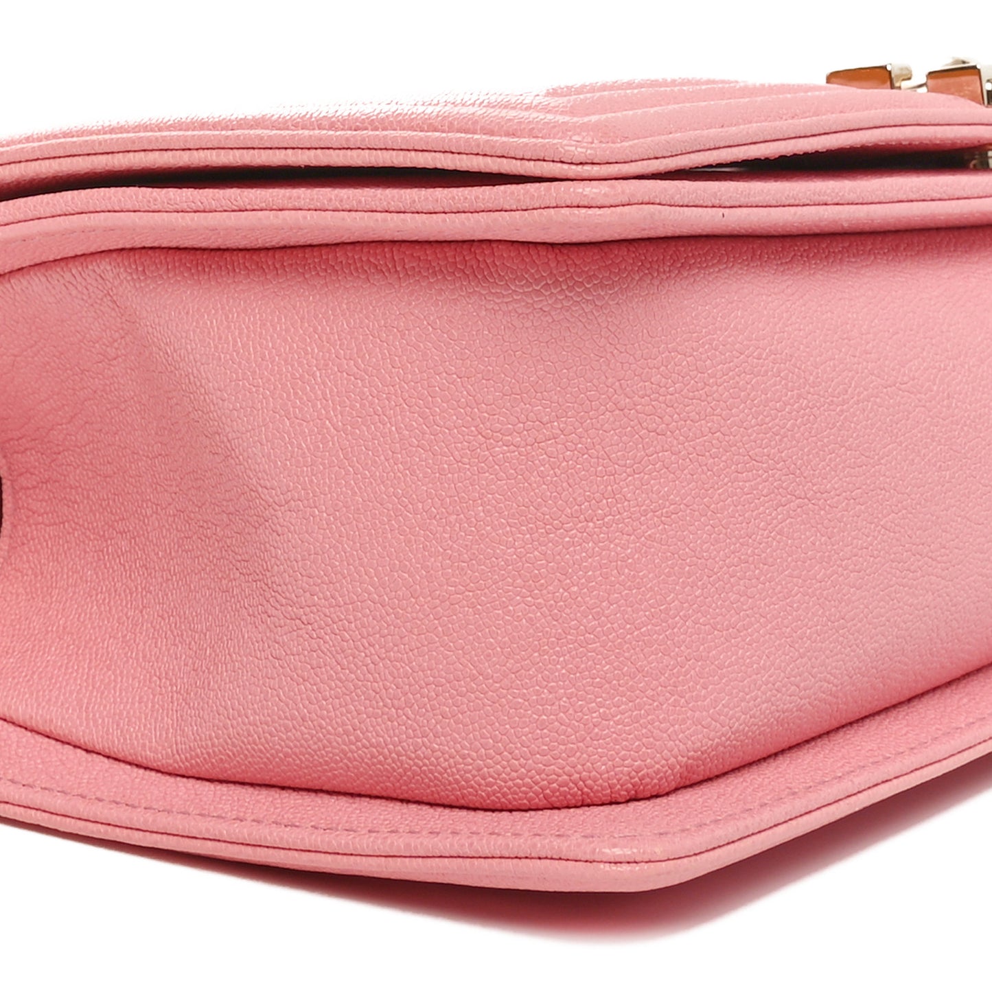 Iridescent Caviar Quilted Medium Boy Flap Light Pink