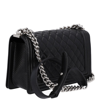 Chanel Lambskin Perforated Medium Boy Flap Black 3 of 10