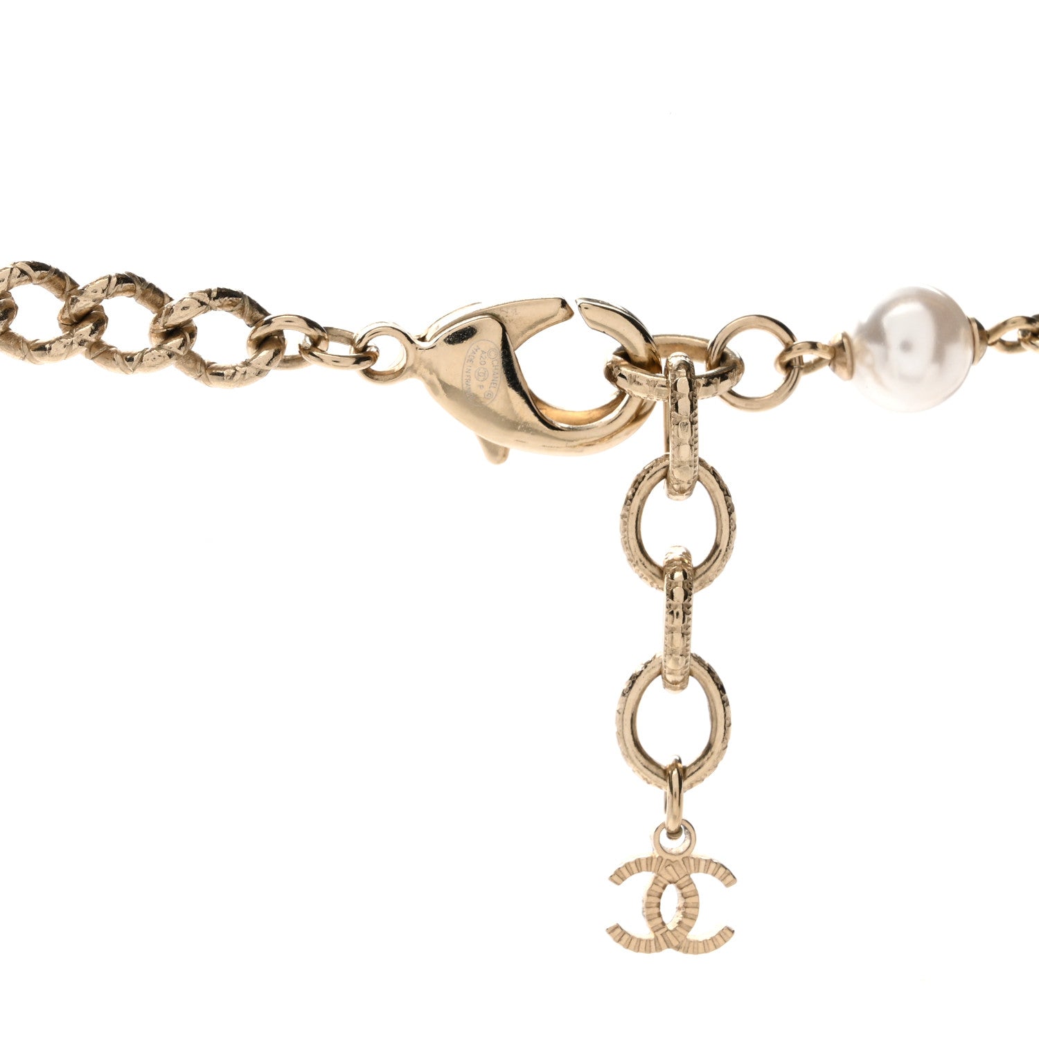 Chanel Enamel Pearl Bead CC Long Necklace Black Gold 4 of 4