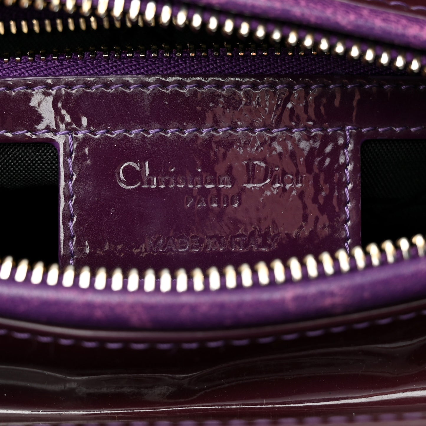 Patent Cannage Medium Lady Dior Purple