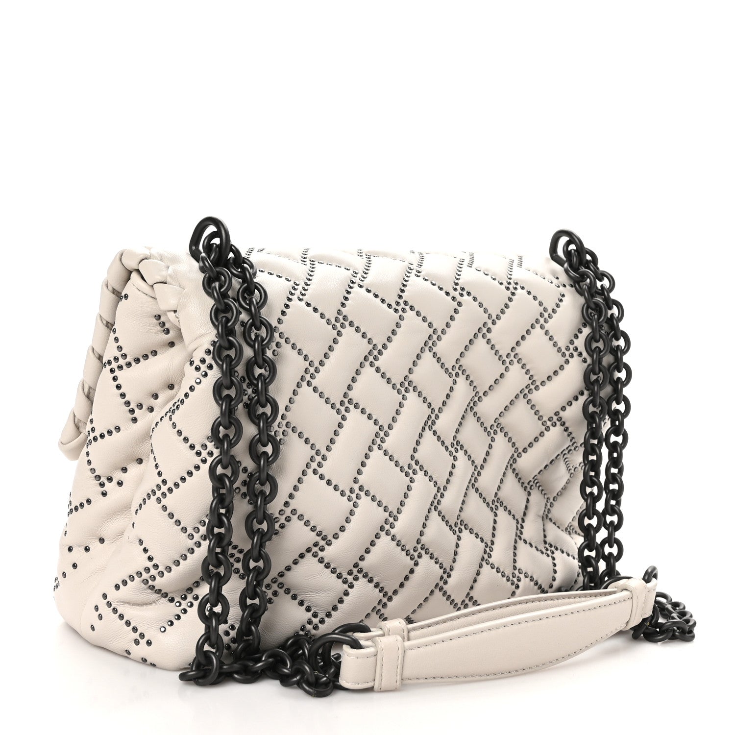 Bottega Veneta Nappa Intrecciato Microstuds Small Olimpia Shoulder Bag Plaster 4 of 10