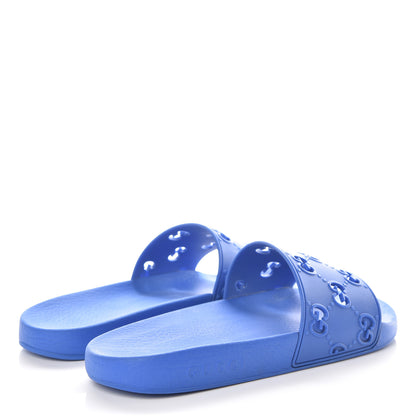 Gucci Rubber GG Monogram Mens Slide Sandals 9 Bright Splash 4 of 11