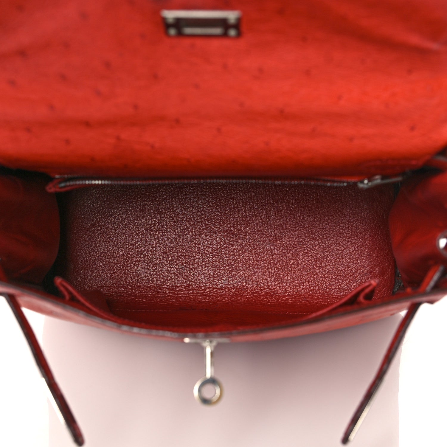 Hermes Ostrich Kelly Retourne 25 Rouge Vif 5 of 10