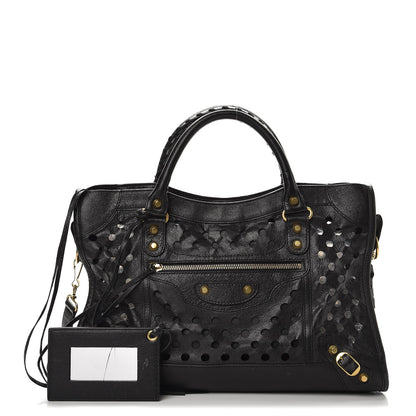 Balenciaga Agneau Classic Hardware Perforated Dot City Black 1 of 11