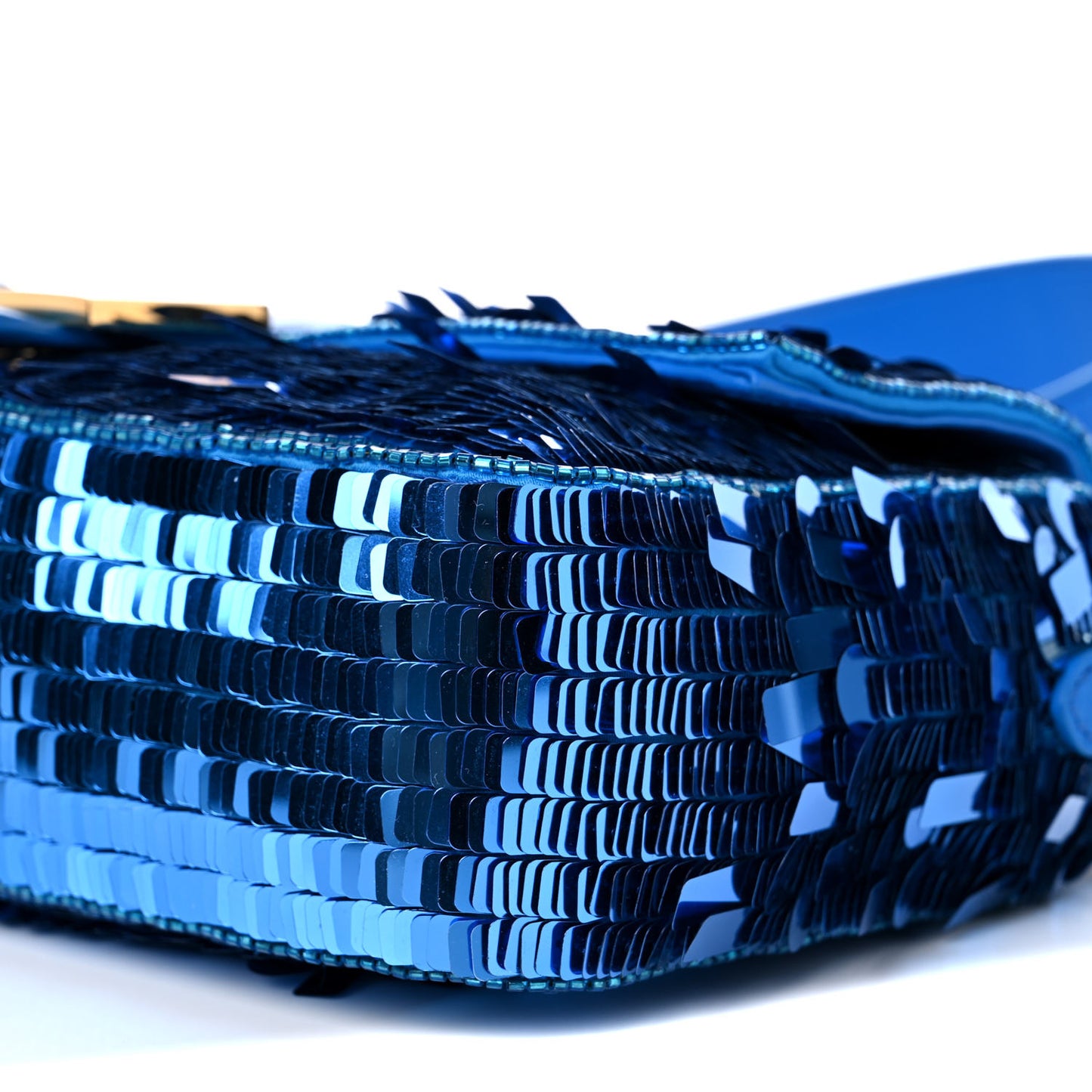 Sequin Paillettes Shiny Nappa Sex and the City Baguette Blue Blue Royal