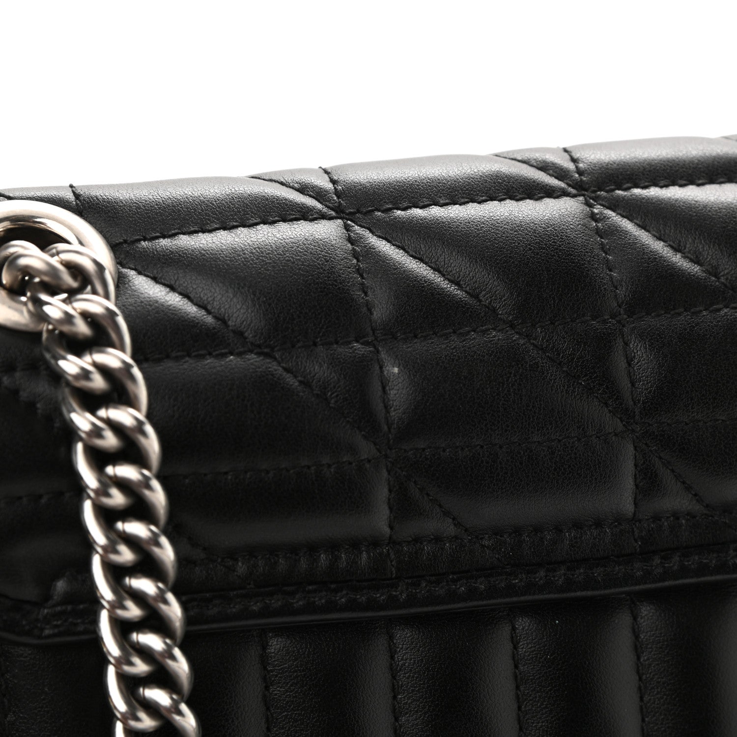 Gucci Calfskin Matelasse Aria Medium GG Marmont Shoulder Bag Black 11 of 12