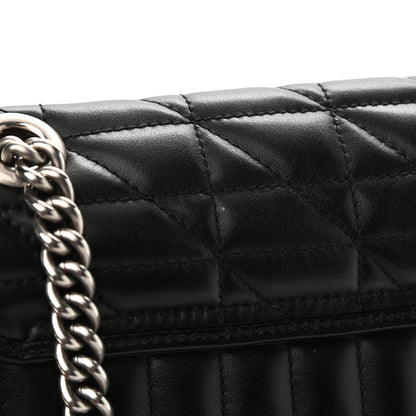 Gucci Calfskin Matelasse Aria Medium GG Marmont Shoulder Bag Black 11 of 12