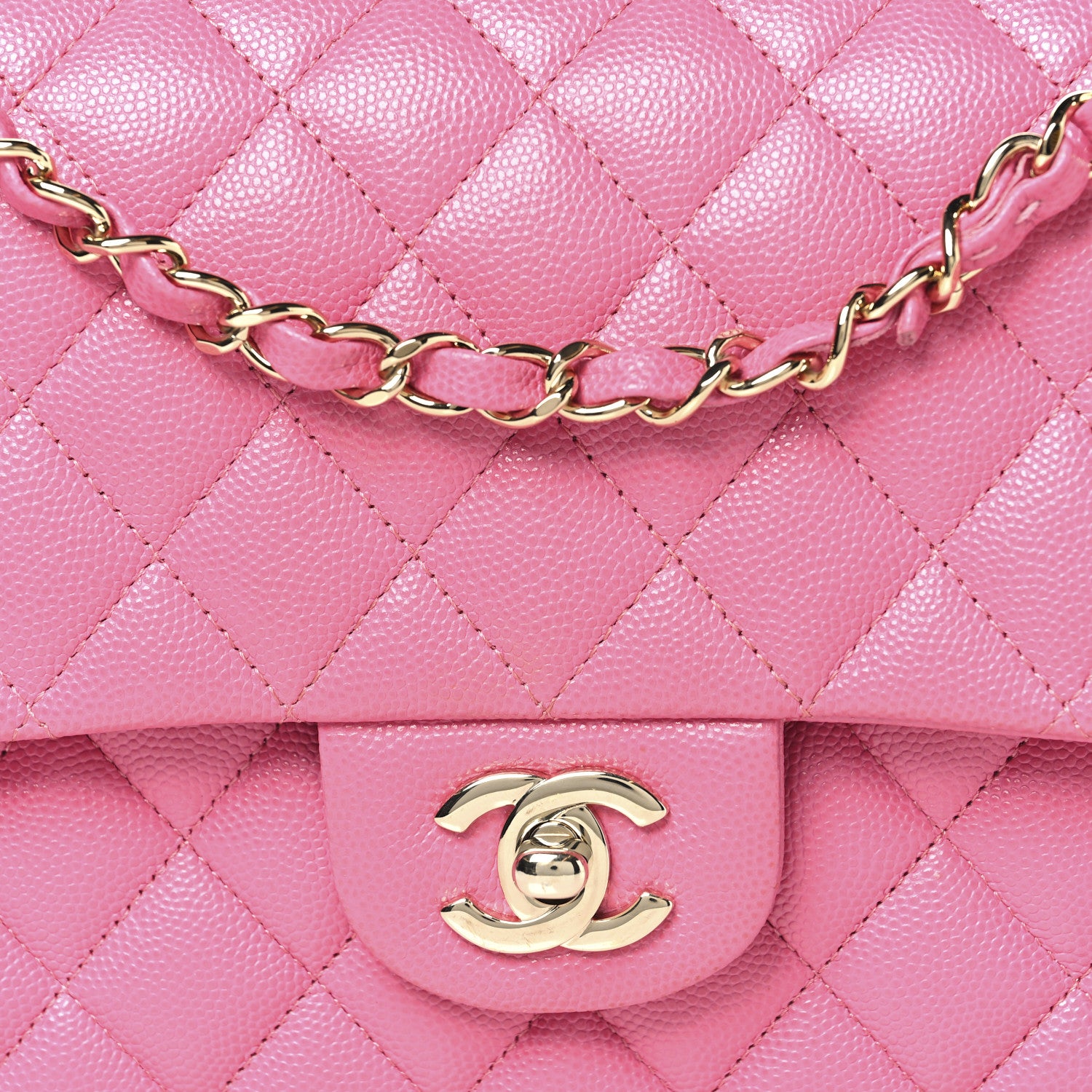 Chanel Caviar Quilted Medium Double Flap Pink 8 of 10