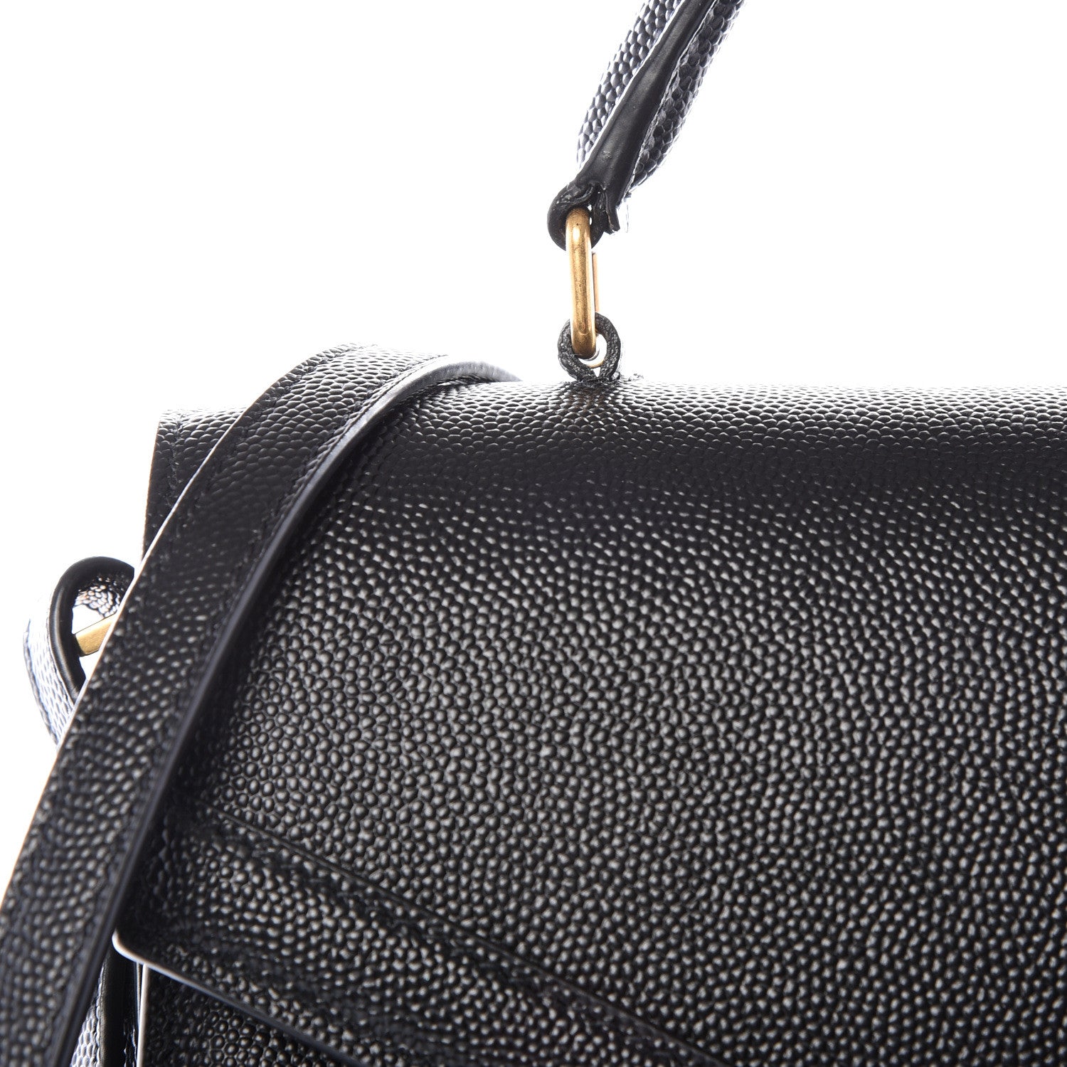 Saint Laurent Grain de Poudre Medium Classic Monogram Cassandra Top Handle Black Rouge Legion 12 of 12