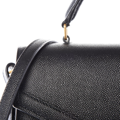 Saint Laurent Grain de Poudre Medium Classic Monogram Cassandra Top Handle Black Rouge Legion 12 of 12