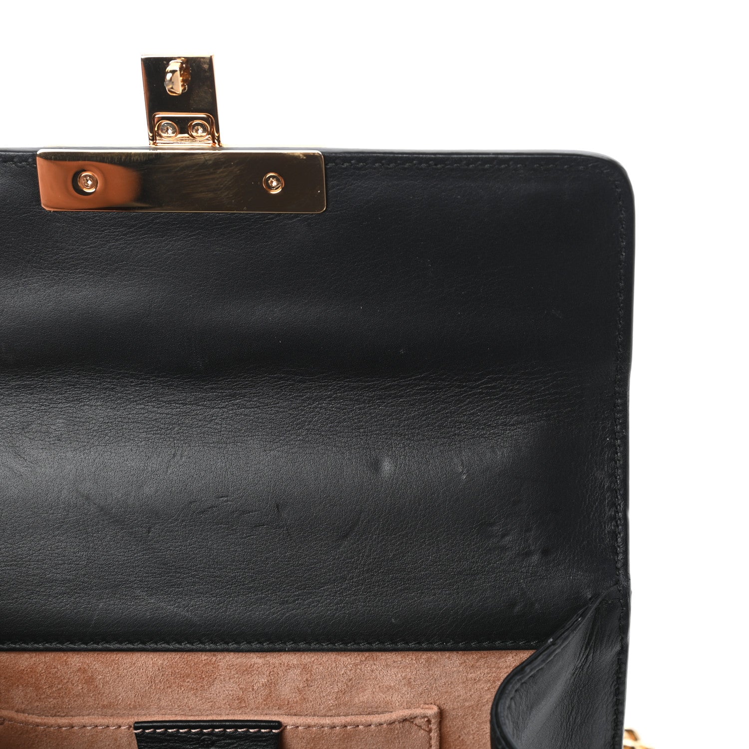 Gucci Calfskin Studded Small Padlock Shoulder Bag Black 7 of 10