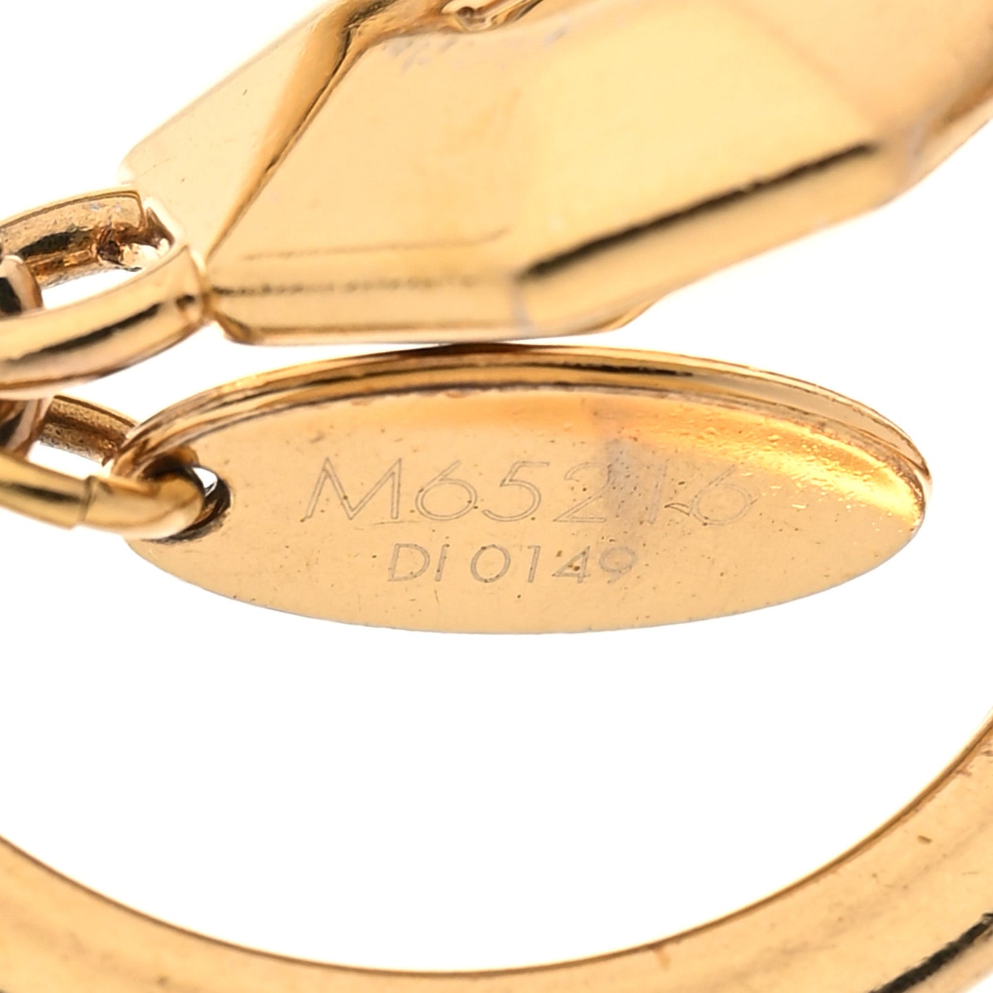 Metal LV Facettes Bag Charm Key Holder Gold