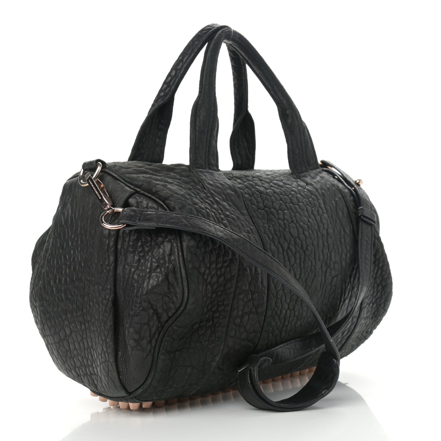 Pebbled Lambskin Rockie Black Rose Gold Hardware