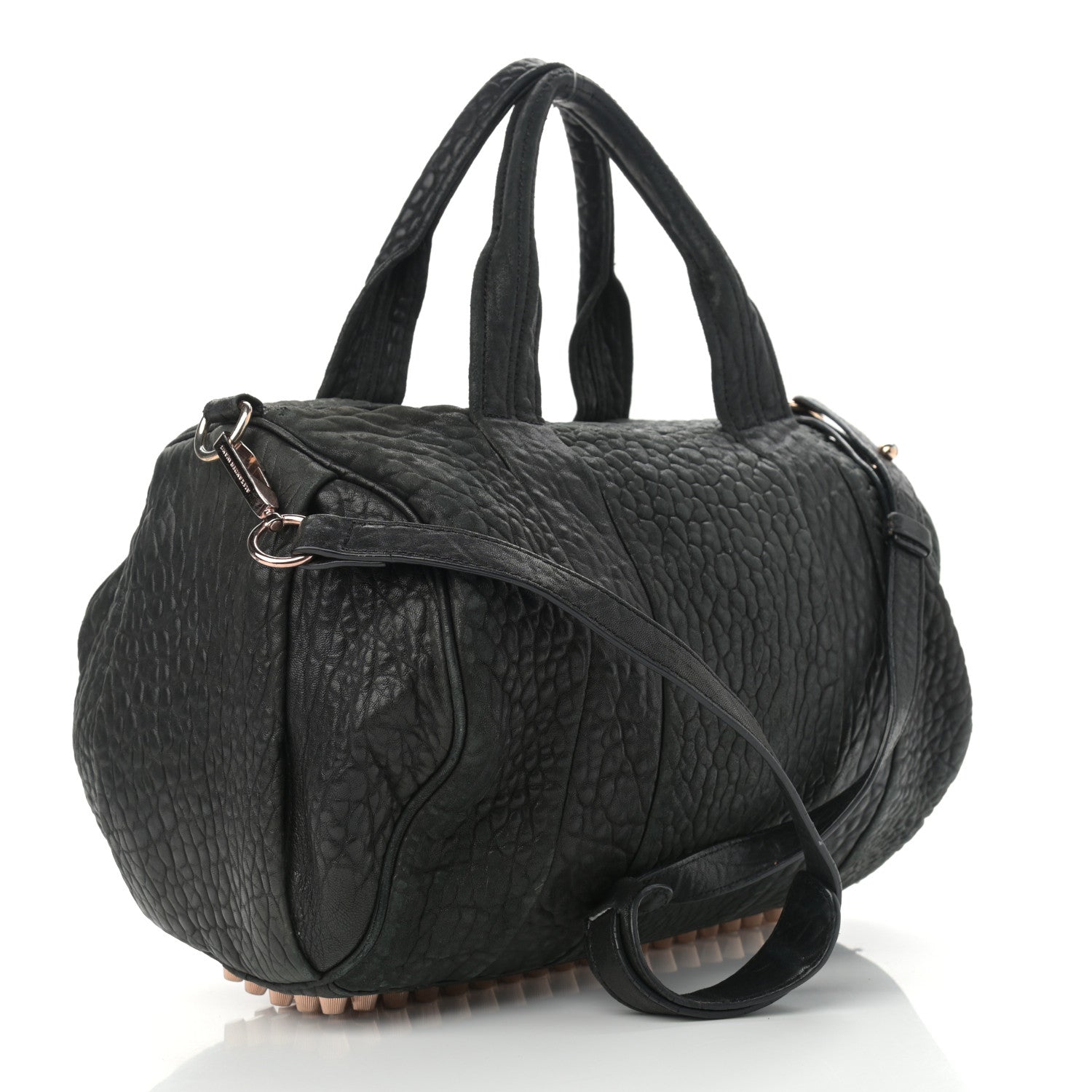 Alexander Wang Pebbled Lambskin Rockie Black Rose Gold Hardware 3 of 11