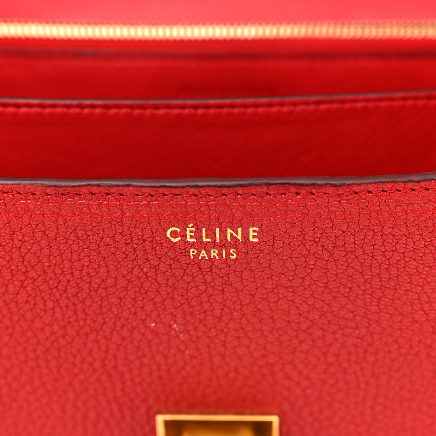 Goatskin Medium Classic Box Flap Bag Carmin