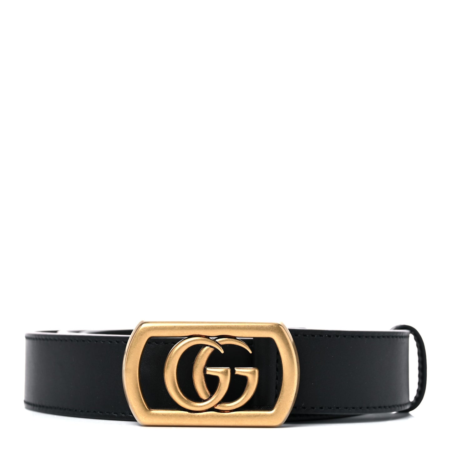 Calfskin Framed Double G Belt 100 40 Black