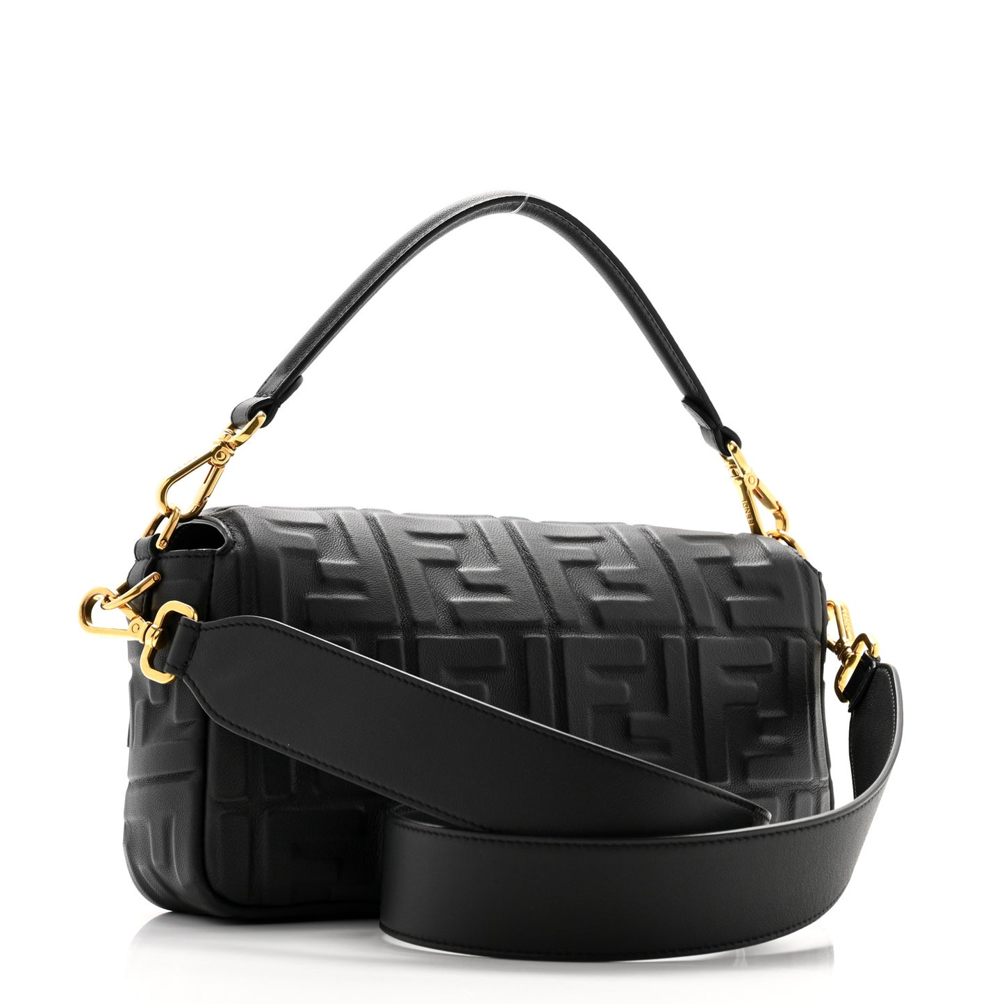 Nappa FF 1974 Embossed Baguette Black