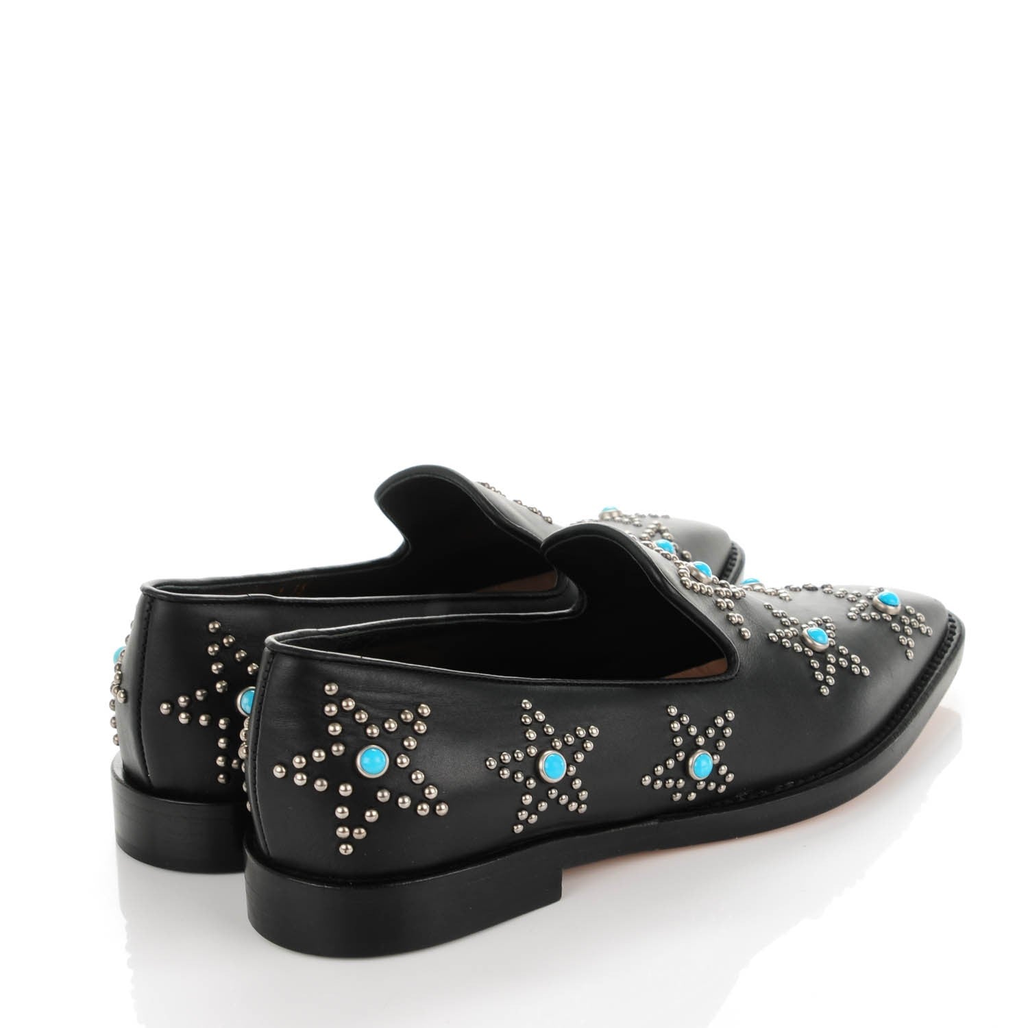 Valentino Garavani Nappa Star Studded Cabochon Loafers 35 Black 4 of 9