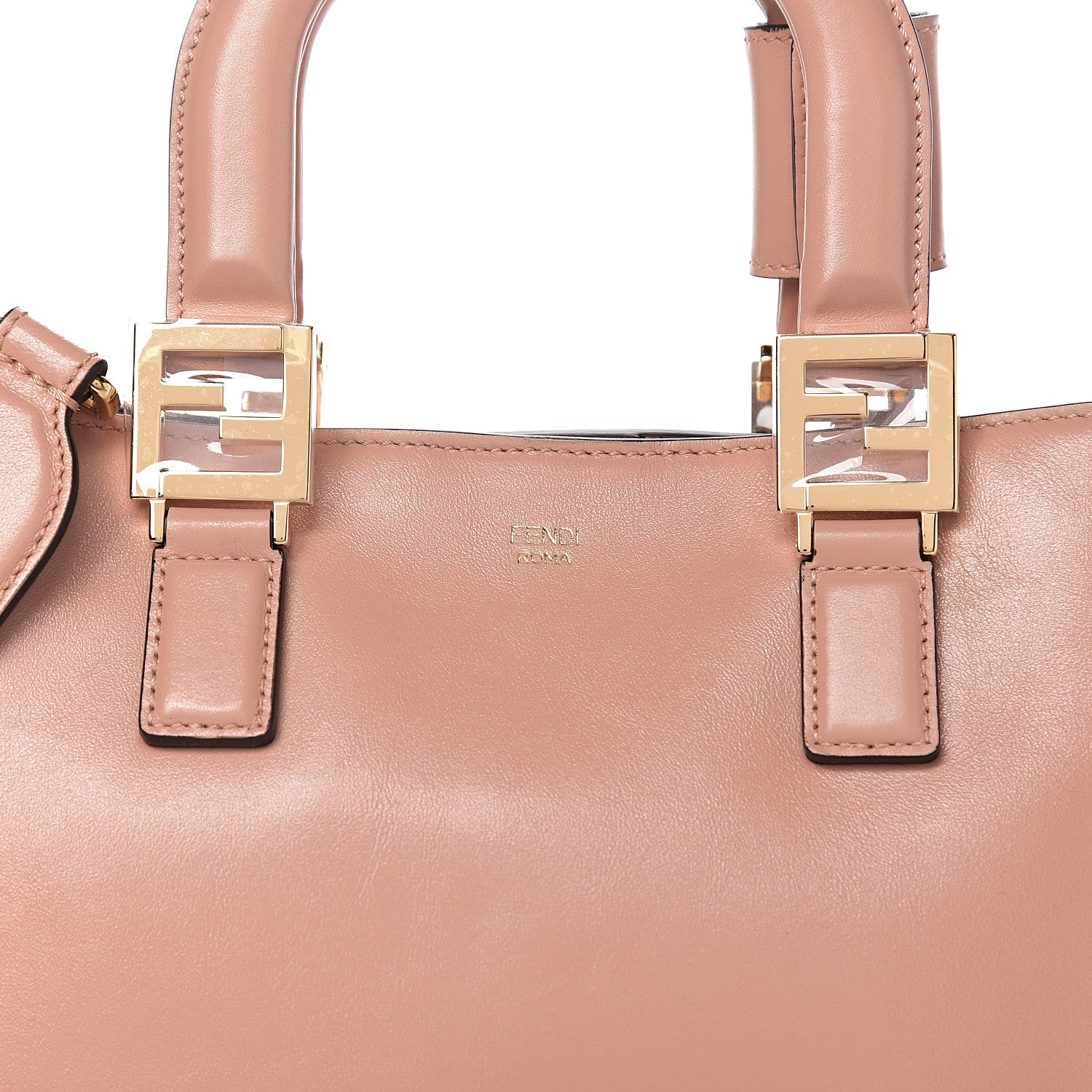 Fendi Vitello Glacier Small FF Tote Rosa Bourbon 10 of 10