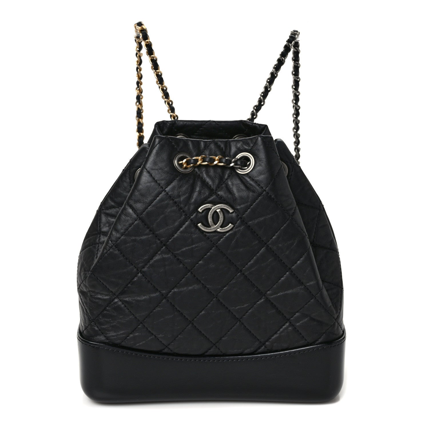 Chanel Aged Calfskin Quilted Small Gabrielle Backpack Black 1 of 10