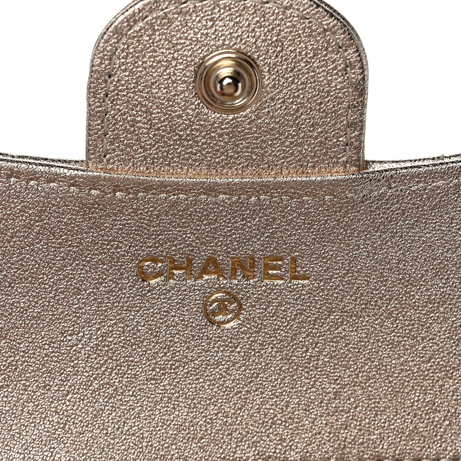 Chanel Metallic Lambskin Quilted Compact Flap Wallet Gold 6 of 12
