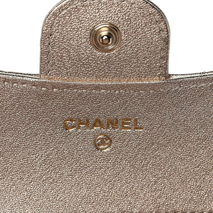 Chanel Metallic Lambskin Quilted Compact Flap Wallet Gold 6 of 12